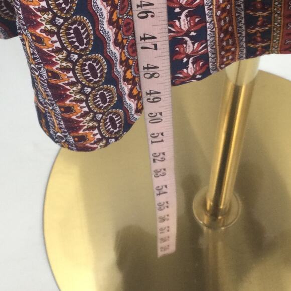 BLOOMCHIC 14-16 1X Plus Bandana Striped Ruffle Sleeve V Neck Midi Dress NWT B31 - Picture 3 of 8